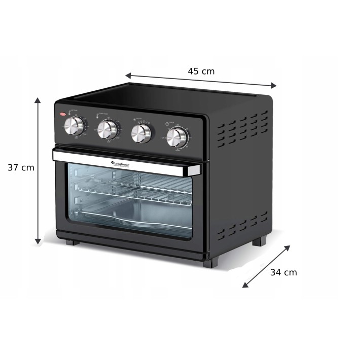 Piekarnik elektryczny TurboTronic rożno grill termoobieg 32L 1700w Czarny