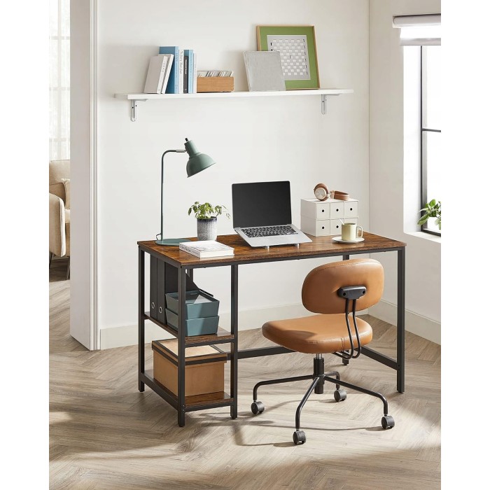 Metalowe biurko komputerowe loftowe industrialne z półkami 120cm x 60cm solidne