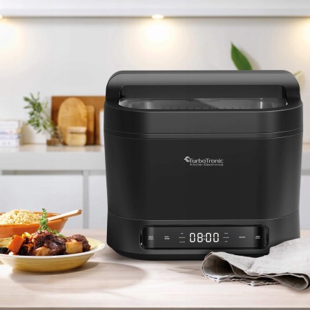 Wielofunkcyjny multicooker TurboTronic garnek elektryczny wolnowar parowar ryżowar 4L 1200W Czarny