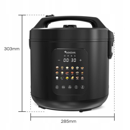 Multicooker parowar szybkowar TurboTronic kombiwar garnek elektryczny frytownica 5L 860W Czarny