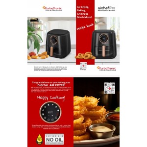 Frytkownica beztłuszczowa TurboTronic Air Fryer frytownica 7,6 L 1750W cyfrowa Czarna