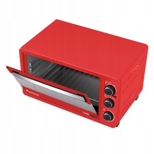 Piekarnik elektryczny TurboTronic 23L termoobieg rożno grill 1500W Czerwony